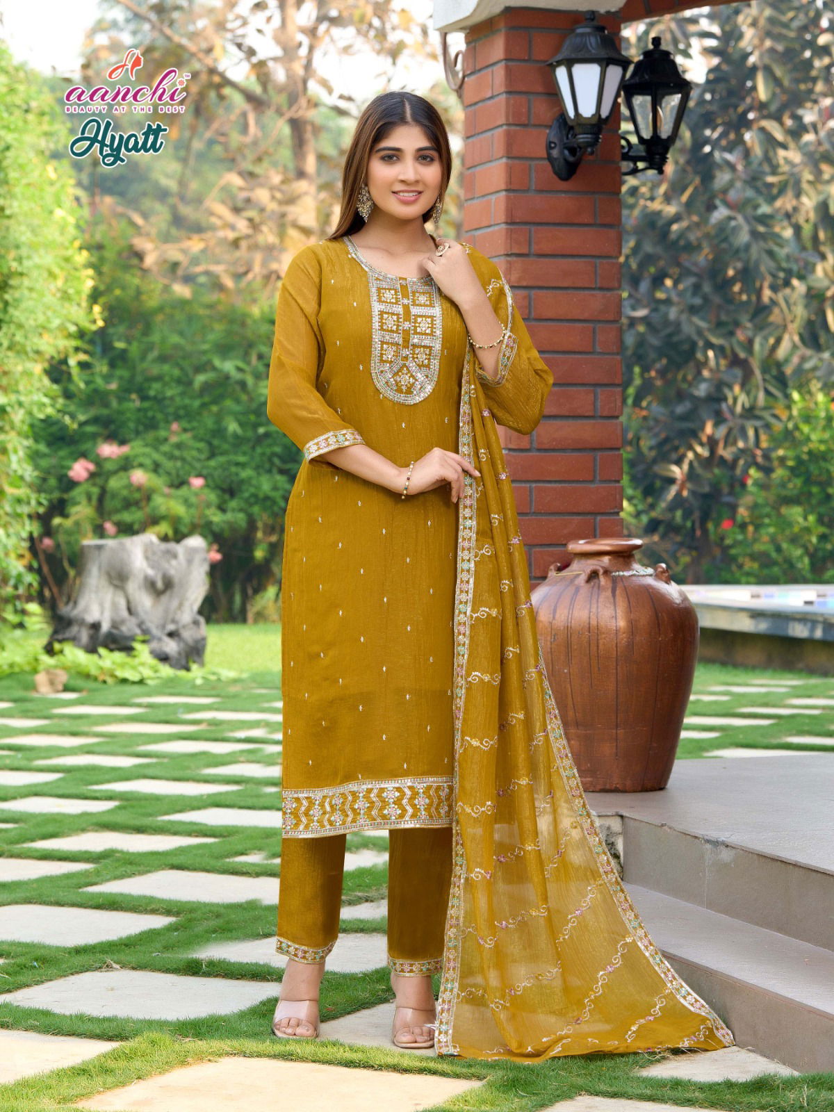 Hyatt By Aanchi Designer Wholesale Kurti With Bottom Dupatta Suppliers In Mumbai
